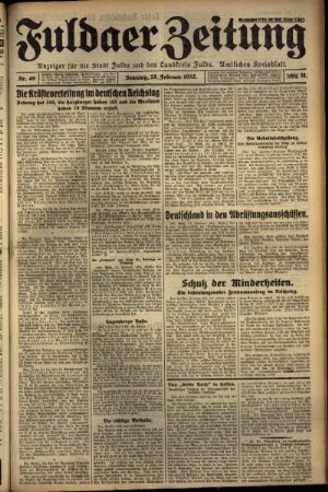 Erste Ausgabe vom Sonntag, den 28. Februar 1932.
