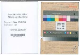 Entnazifizierung Wilhelm Timmer , geb. 09.08.1904 (Lehrer)