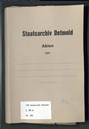 Gesuche [supplicata] Amt/vogtei Hohenhausen und Varenholz (siehe auch L 25 Nr. 10-13 / 1781-1809)