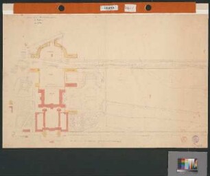 Bauplan zur Umgestaltung der Umgebung der Residenz in Stuttgart mit Marstall, Reithaus, Kanzlei und Opernhaus