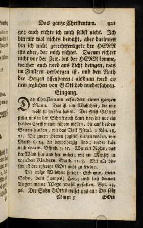920-923, Text; Eingang; Gebet