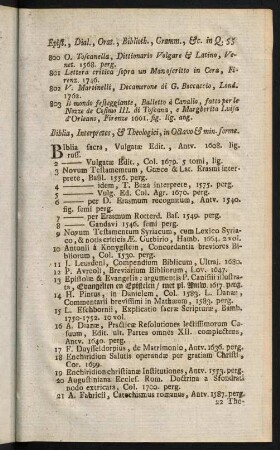 55-83, Biblia, Interpretes, & Theologici, in Octavo & min. forma - Spiritualis & Morales, in Octavo & min. forma