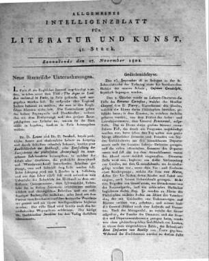 Neue literarische Unternehmungen.