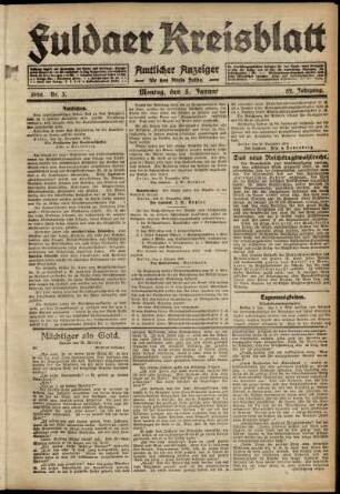 Ausgabe vom Montag, den 05. Januar 1920.