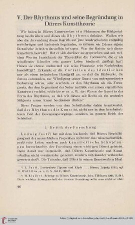 V. Der Rhythmus und seine Begründung in Dürers Kunsttheorie