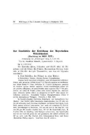 Zur Geschichte der Erziehung der Bayerischen Wittelsbacher : (Nachtrag zu MGP. XIV)