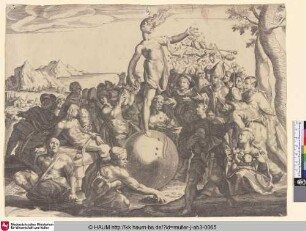 [Das Glück, Gaben verteilend; Fortune distributing her gifts]