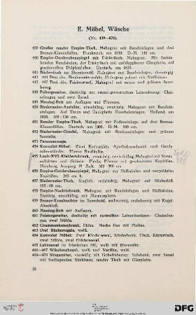 E. Möbel, Wäsche (Nr. 439-676)