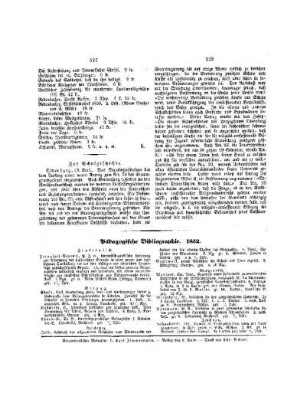 Pädagogische Bibliographie : 1852