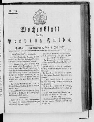 Nr. 28, Ausgabe vom 13. Juli 1822