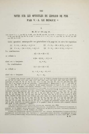 Notes sur les opuscules de Léonard de Pise.