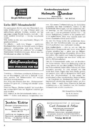 Liebe BBV-Monatsschrift!