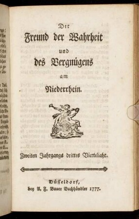 Zweiten Jahrgangs drittes Vierteljahr.