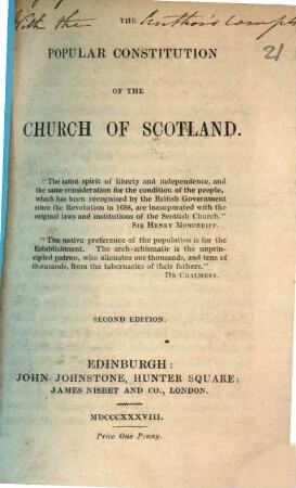 Popular Constitution of the church of Scotland