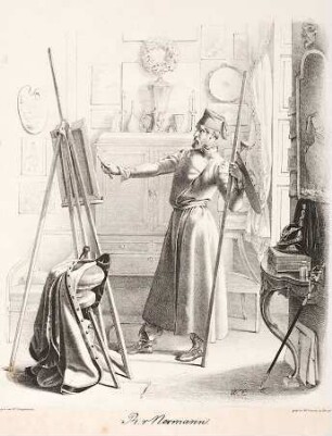 Rudolf von Normann in seinem Atelier