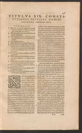 Titulus XIX. Constitutiones Feudales Domini Lotharii Imperat. Etc.