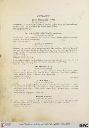 Gemälde (Nr. 1-122)