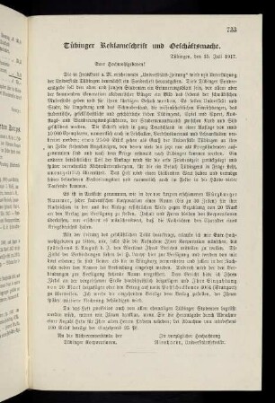733-735, Tübinger Reklameschrift und Geschäftsmache