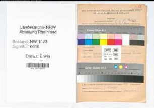 Entnazifizierung Erwin Drawz , geb. 25.09.1906 (Kaufm.Angest.)