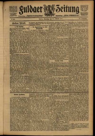 Erste Ausgabe vom Samstag, den 19. Oktober 1907.