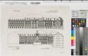 Münster (Münster) Physikalisches Institut der Universität Ansichten 1956 1 : 200 36 x 49,5 Druckvorlage Staatshochbauamt Münster