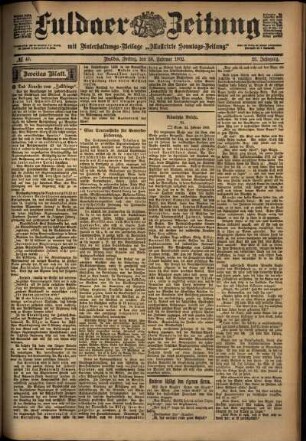 Zweite Ausgabe vom Freitag, den 28. Februar 1902.