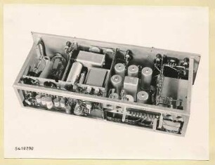 10 kW Fernsehsender Nr. 507, Kontrollpult Einschub Kontrollempfänger Modulationsgrad, Foto 1954