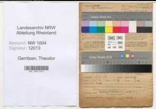 Entnazifizierung Theodor Gerritzen , geb. 02.02.1885 (Postbetriebswart)