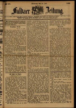 Ausgabe vom Mittwoch, den 14. Juli 1886.
