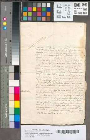 Brieven van Bernard van Merode aan zijn oom, den Heer van Iezeren (getrouwd met Adriana van Brederodel), omstreeks 1600. In het Fransch. 2 stukken.