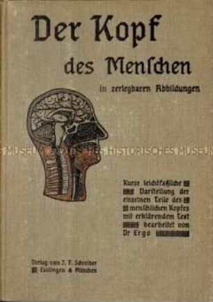 Anatomisches Lehrbuch mit aufklappbarer Tafel