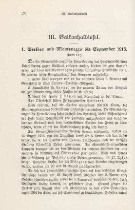 III. Balkanhalbinsel