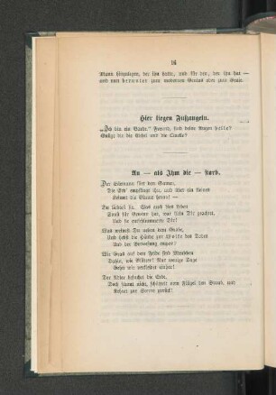 An - als Ihm die - starb.