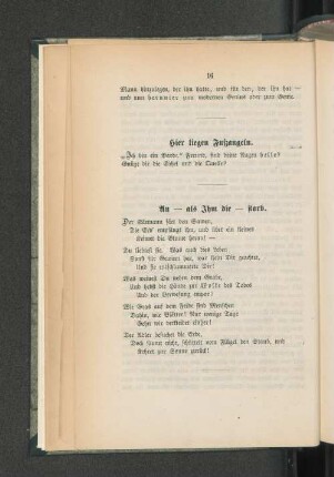 An - als Ihm die - starb.