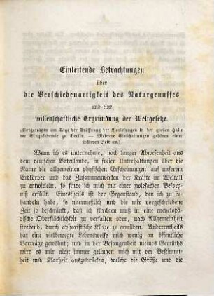 Kosmos : Entwurf einer physischen Weltbeschreibung, 1