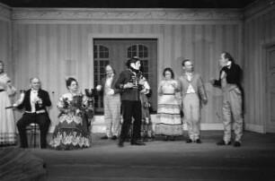 Szenenbilder aus "Ein Polterabend" von W. Bernhardy mit U. Thein als Schusterjunge, Deutsches Theater 30.12.1952
