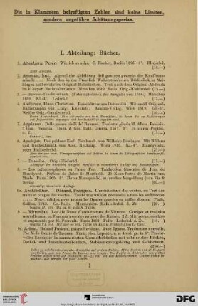 I. Abteilung: Bücher (Nr.1-551)
