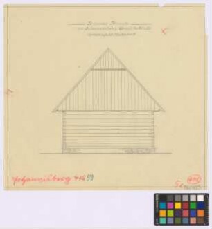 Johannisberg ([Landkreis Habelschwerdt]): [Eduard] Strauch. Scheune (Giebel-Ansicht)