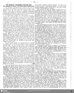 Die Deutsche Uhrmacher-Zeitung und der Central-Verband der Deutschen Uhrmacher