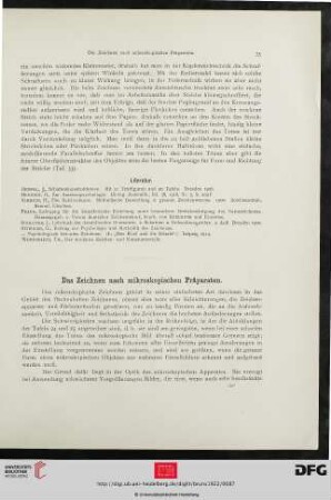 Das Zeichnen nach mikroskopischen Präparaten