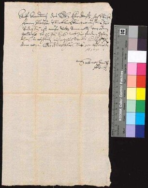 Salomon Zeidler aus Görlitz bestätigt, dass der Rat der Stadt Bautzen ihm einen Abschlag auf die ihm zustehenden Zinsen in Höhe von 10 Talern gezahlt hat.