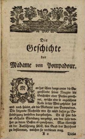 Die Geschichte der Marquisinn von Pompadour : Aus dem Englischen
