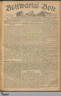 Bottwartal-Bote : Amtsblatt für die Stadt Grossbottwar : Beilsteiner Zeitung, Mundelsheimer Nachrichten, Oberstenfelder Anzeiger