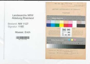 Entnazifizierung Erich Mueser , geb. 30.06.1893 (Dentist)