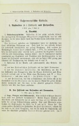 C. Außereuropäische Erdteile