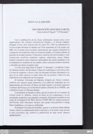 Nota A La Edición Encarnación Sánchez García