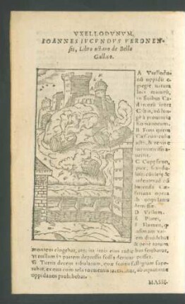 Uxellodunum. Ioannes Iucundus Veronensis, Libro octavo de Bello Gallico.