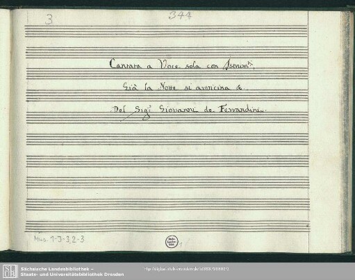 Già la notte si avvicina - Mus.1-J-3,2-3 : S, orch, bc