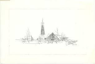 Gsaenger, Gustav; München - Bogenhausen; Ev. Kirche, Parkstadt III. - Perspektive