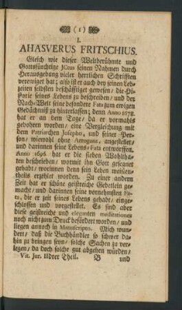 I. Ahasverus Fritschius